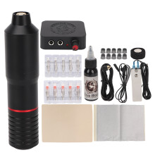 Tattoo Machine Kit With CNC Machined Aluminum Housing Continuous Operation Stability Voltage Indicator Beginner Friendly Design Rotating Pen Style