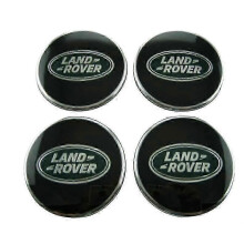 Land rover black & green center hub alloy wheel caps 63mm set of 4 pcs