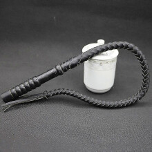 (100cm Black) Hand Made Braided Riding Whips For Horse Outdoor Racing Training