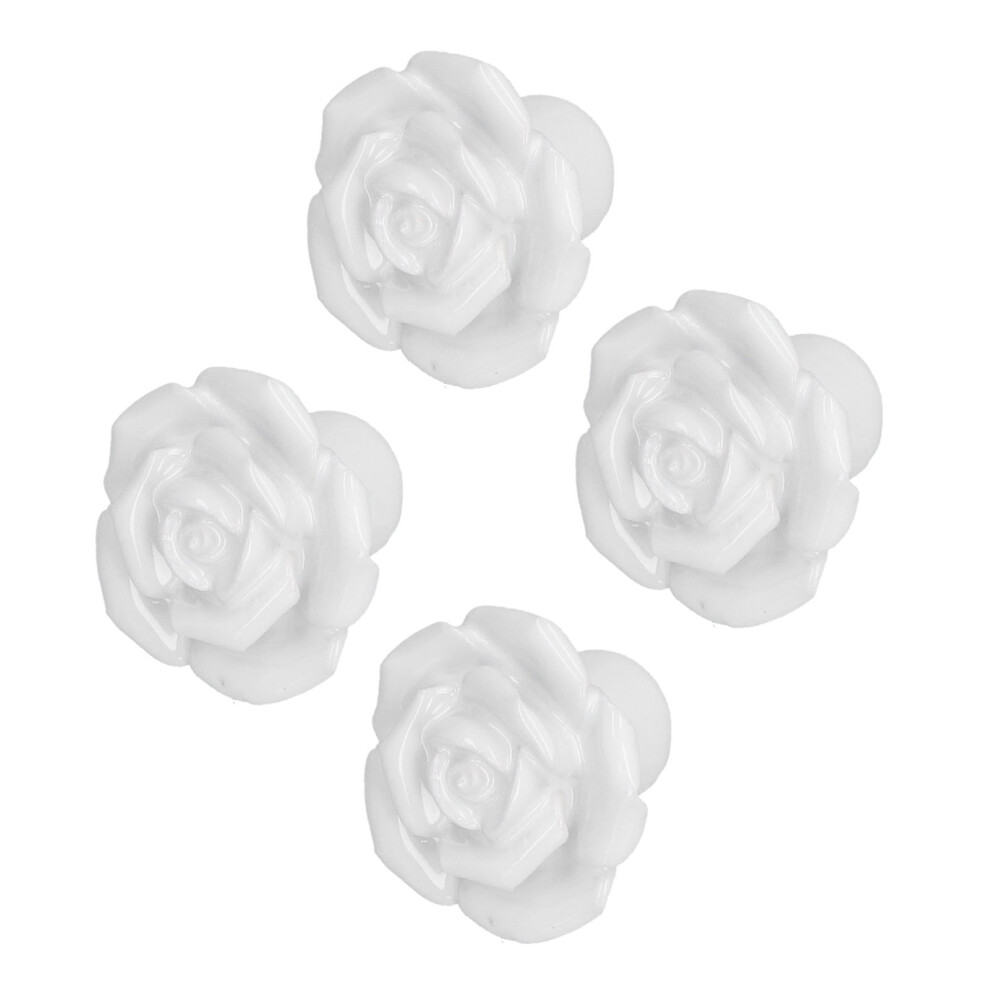 Rose Shaped Ceramic Cabinet Knob 40X30mm White For Drawer & Door 7611377158879