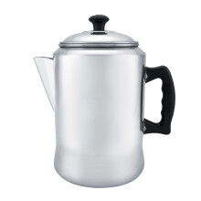 Cafetera de exterior duradera, para estufa, con aleación de aluminio pulido, acabado espejo que garantiza higiene y fácil limpieza, mango