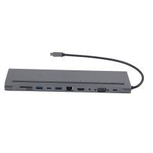 Ultra-slim Docking Station, Triple Display Monitor With Power Delivery And Gigabit Ethernet, Includes Card Reader And Audio Input/output, Stylish And