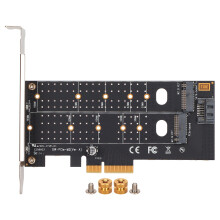 Convertor SSD dual M.2NVMe și SATA de ultimă generație, suportă bootarea sistemului de operare pe SSD NVMe, îmbunătățit cu suport cu profil