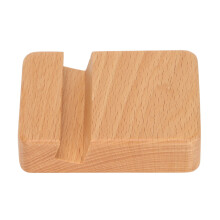 Beech Wood Desktop Phone Stand, Minimalist Design For Universal Mobile Phones, Scratch Resistant Surface, Multipurpose Use, Free Your Hands For Video