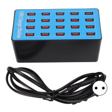 Estación de carga rápida con identificación de carga inteligente, cargador USB de 20 puertos que proporciona un rendimiento superior y un tamaño