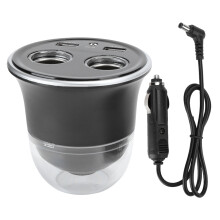 Power at Your Fingertips, Car Power Inverter with AC Outlet and USB Ports, Space-Saving Cup Holder Design for Your Convenient Charging Needs