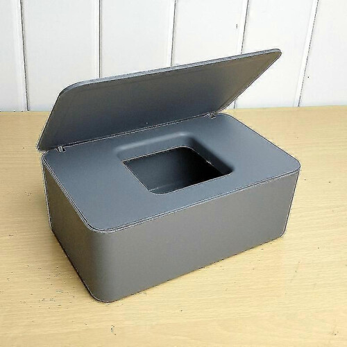 (Grey)Wet Wipes Storage Box Wipes Dispenser Holder Tissue Storage Box Case With Lid Dustproof