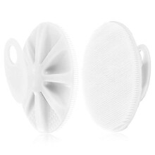 (White) Soft Silicone Body Scrubber Handheld Shower Cleansing Brush,gentle Exfoliating