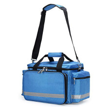 EMT Trauma Bag Large Capacity Waterproof Oxford with Reflective Strips and Detachable Dividers Blue
