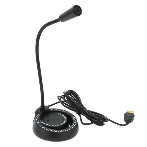Omni Condenser Microphone with Back Electret Condenser Element, USB Microphone for Computer Applications, USB-C Connector with Flexible Gooseneck, 2