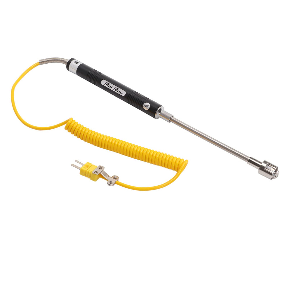 K Type Thermocouple Steel With Insulated Handle Rapid Response Straight Shank Surface Thermocouple