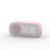 (Pink) Intelligence LED Wireless Bluetooth-compatible Speaker Mirror Surface Clock Double Alarm Support TF 1