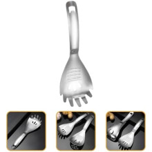 MOLUCKFU Reusable Stainless Steel Spaghetti Spoon with Strainer Function Kitchen Serving Ladle Rounded Edges Multi-Functional for Pasta and Soup