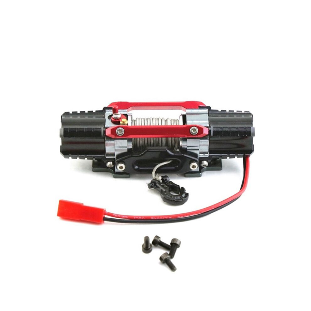 Dual Motor Metal Simulated Winch For 1/8 1/10 Rc Crawler Car Axial Scx10 Trx4 Rc4wd D90 Km2 Upgrade Parts, Red 6032350297360