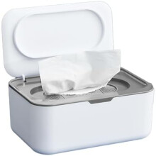 (Grau) Spenderbox Refillable Wet Wipes Dispenser, Dust-Proof Lid Container for Moist Toilet Paper, Home Kitchen Car Wet Wipes Storage Box