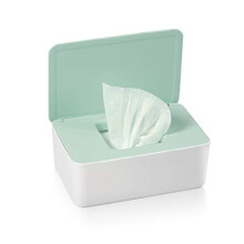 (Green) jiuzcare Wet Wipes Dispenser Box, Baby Wipes Container, Toilet Paper Wet Wipes Holder, White and Green