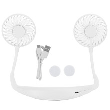 Wearable Neck Fan With Rechargeable Battery, Personal Wearable Neckband Fan USB Powered Hands Free Cooling Device, Ultra Quiet Motor Adjustable Speed