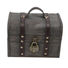 Home Décor Colonial Style Chest With Lock Decorative Treasure Chest Memory Box Antique Style Vintage Wooden Storage Box Retro Charm Handmade For