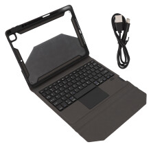 iPad-toetsenbordhoes met 360 graden draaibare regenboogachtergrondverlichting en touchpad-ondersteuning, automatische slaap-/waakfunctie en