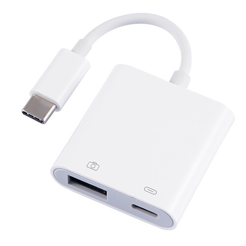 Camera Connector Kit, Lightning To Usb Camera Adapter With Charging Port Plug And Play For Select Iphone, Ipad Models Support Connect Card Reader, Mid