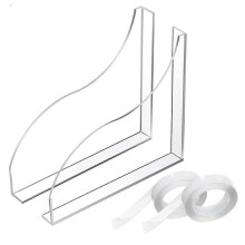 Shower Splash Guards, 2 Self-Adhesive Acrylic Corner Water Guards, 4 Inch Size to Prevent Shower Water Splashing
