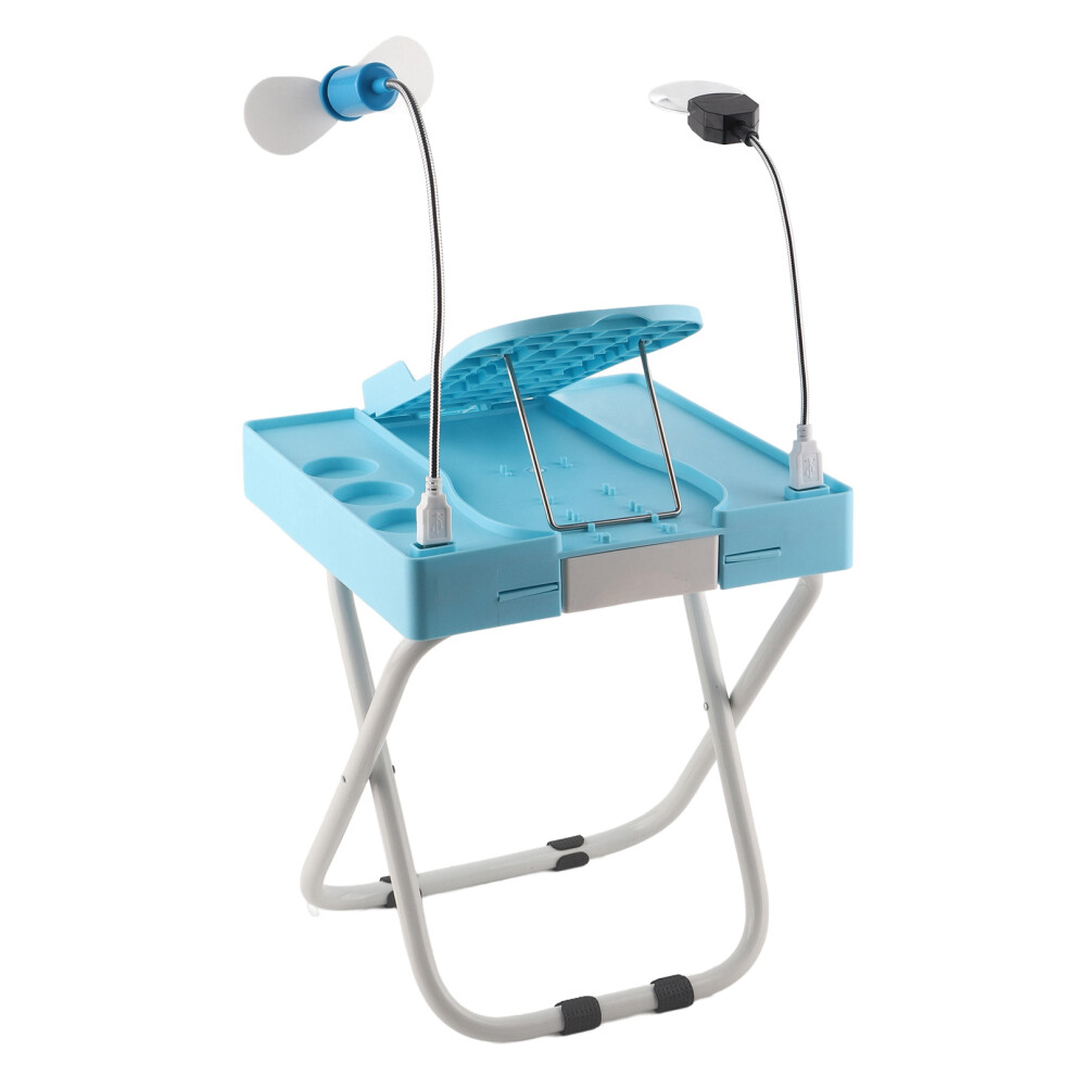 Adjustable Non-Slip Pedicure Foot Rest with LED and Fan - 28cm Height