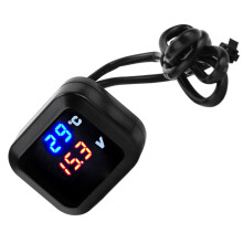 Universal 12V 3-in-1 Temp Volt Meter with USB Waterproof for Motorcycles