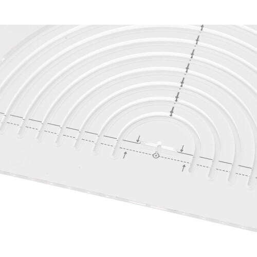 Quilting Ruler Acrylic Circle Sewing Ruler for Precise Fabric Cutting Half Fold Multi Purpose 2