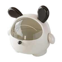 Tiny Desk Trash Can - Cute Cartoon Animal Mini Office Waste Bin with Lid - Odor-Proof Multi-Functional Storage Container