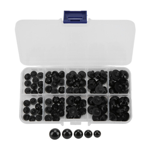 Assorted 100 Safety Eyes Resin Durable Craft Buttons Multi Sizes Wide Use 1