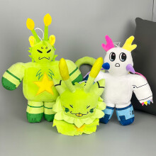 (White,See figure) Green Sleepy-Eyed Cat Plush Toy Soft and Cute Anime/Game Plush Toy