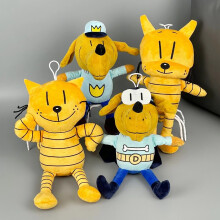 (Curly tailed Cat,20cm)Dog Man Adventure Series Cat Plush Toy, Anime Stuffed Animal Doll, Soft Cute Kids Gift