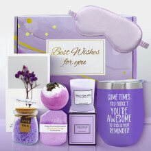 (Purple) Scented Candle Gift Set, Aromatherapy Candle Jar, Creative Souvenir Birthday Party Gift Bath Relaxation Mood Light