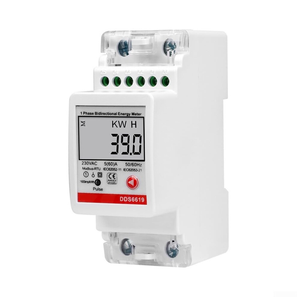 Consumption Counter For Twoway Measurement Rs485 White Lcd Digital Energy Meter For Singlephase Current Voltage 9187378539286