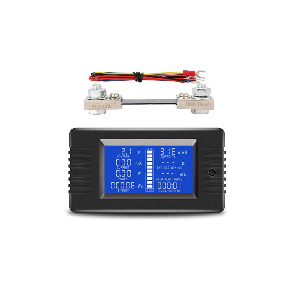 Dc Meter Battery Monitor Multimeter 0100A Current Range 0200Vdc Lcd Display Shunt And Wiring Kit 9347817756425