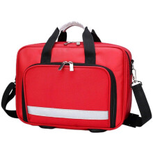 First Aid Bag with Multiple Pockets, Water Resistant Medical Supply Bag for Emergency Home Visits, Red
