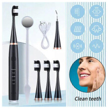 (white) Smart Electric Toothbrush Sonic 5 Modes Rechargeable with 4 Brush Heads Advanced