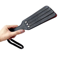 SM Leather Paddle Flogger Whip for BDSM Play, Adult Couples Sex Toy, 18 Inch, Soft Leather Material, Black Color