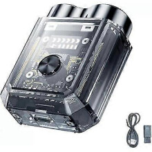 (gray) Mini Transparent Body Dual Head Magnetic Electric Shaver