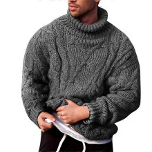 (XL,Style 2)sweater Men Solid Color Sweater Turtleneck Sweater