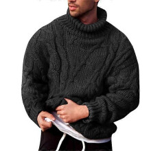 (XL,Style 2)sweater Men Solid Color Sweater Turtleneck Sweater