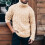 (S,Style 2)sweater Men Solid Color Sweater Turtleneck Sweater 5