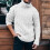 (S,Style 2)sweater Men Solid Color Sweater Turtleneck Sweater 3