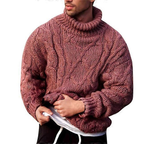 (XL,Style 2)sweater Men Solid Color Sweater Turtleneck Sweater
