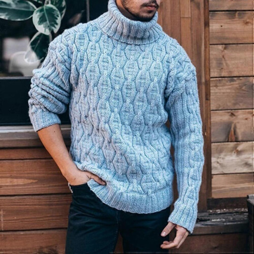 (XL,Style 1)sweater Men Solid Color Sweater Turtleneck Sweater 1