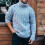 (XL,Style 2)Sweater Men Solid Color Sweater Turtleneck Sweater 2