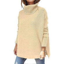 (M,Apricot)Oversize sweater women's knit sweater warm chunky knit sweater