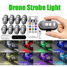 (self adhesive style) 4pcs RGB LED Strobe Light Wireless Remote Control For Car Bike Motorcycle