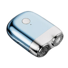 (blue) Men's Portable Alloy Electric ShaverMini Magnetic Automatic Electric Shaver