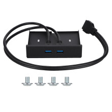 USB3.0HUB frontpanel, dobbeltports frontpanel højhastigheds datatransmission hurtig opladningshub med elektromagnetisk afskærmning, bundkortheader